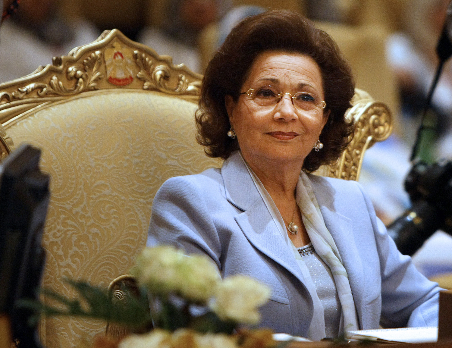 Egypt's First Lady Suzanne Mubarak attends the opening session of the second confernece of Arab Women Organisations, Abu Dhabi, November 11, 2008. 