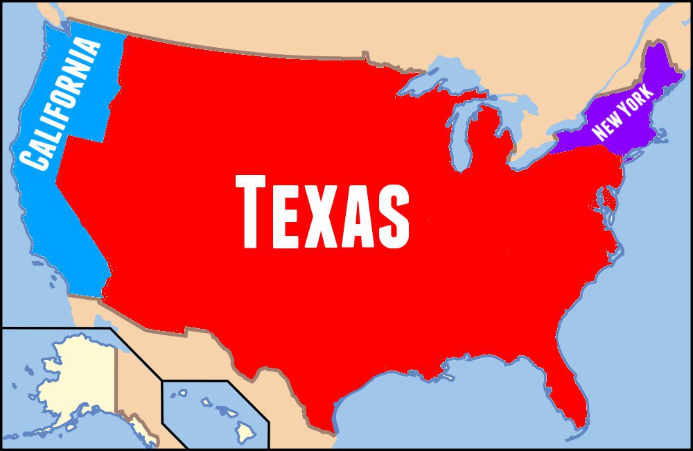 Internet highly circulated Texas Map of America spotting the state economic miracle, 2011.