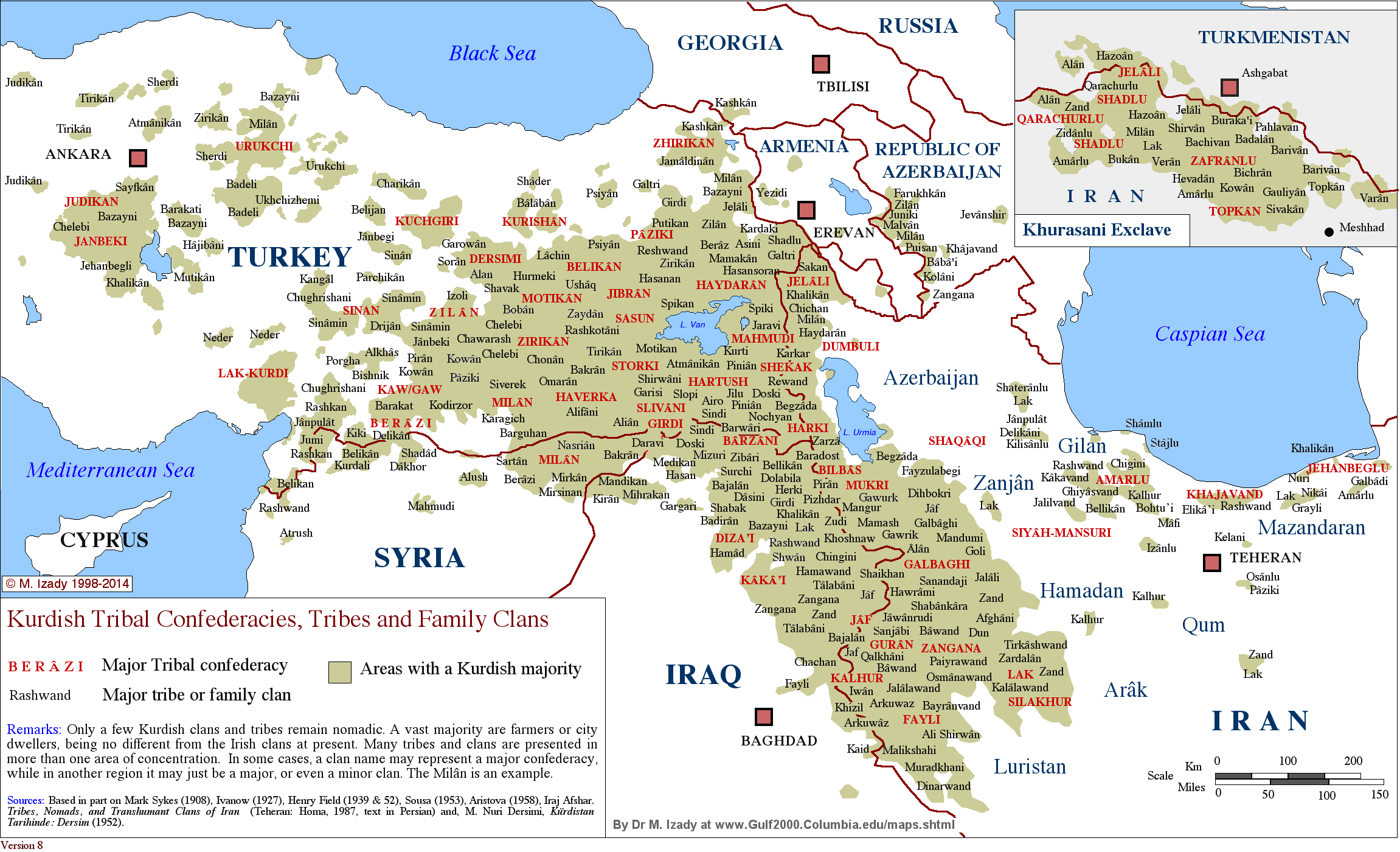 Kurdish Tribal Confederacies map