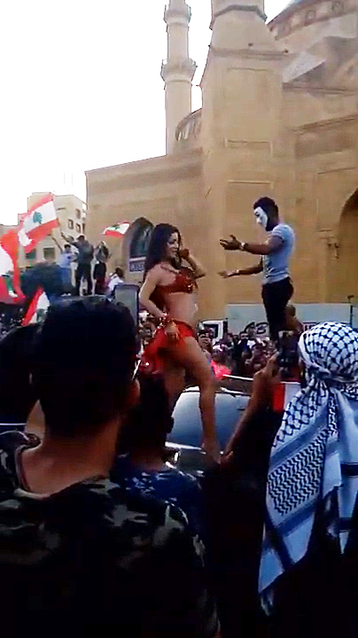 Thousands take to streets of Lebanon for the largest anti-government protests, October 2019.