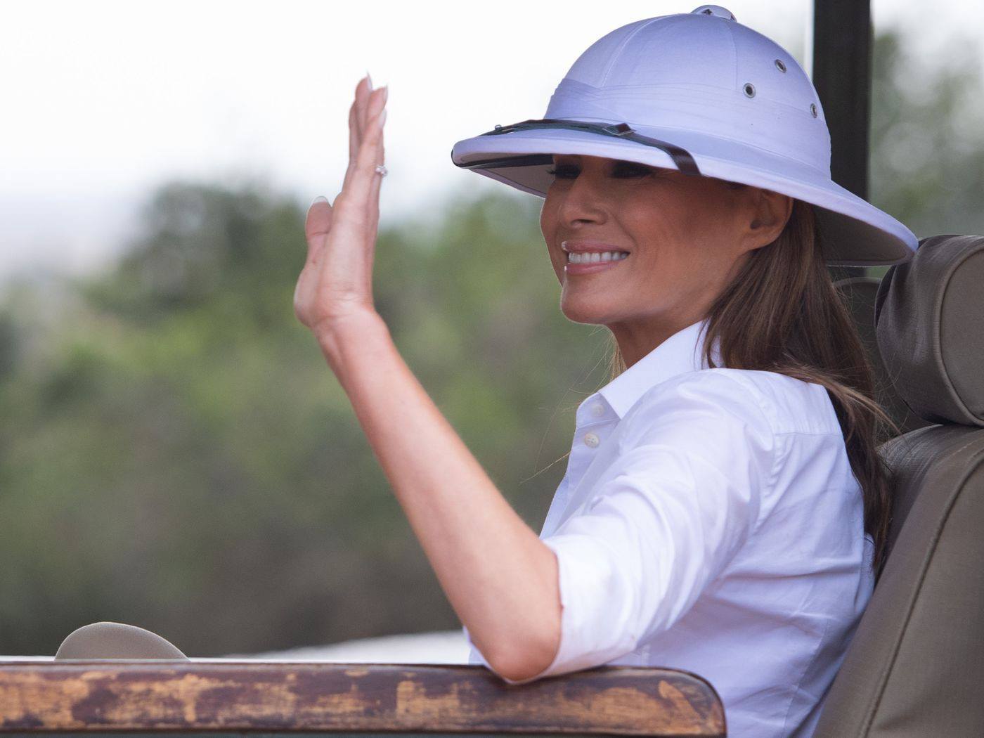 U.S. First Lady Melania Trump takes a safari, Nairobi, Kenya, October 5, 2018.