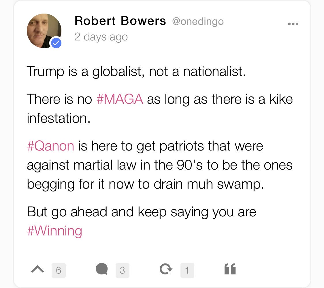 Robert Bowers' tweet