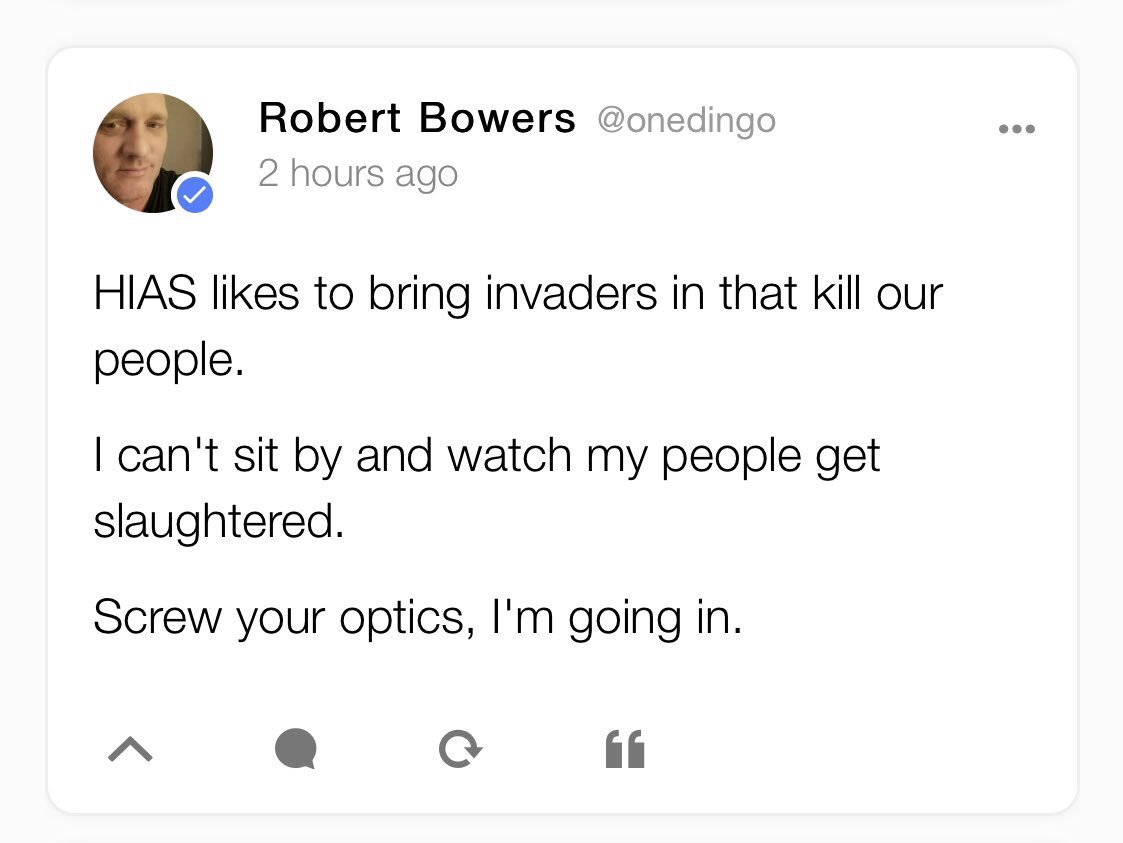 Robert Bowers' tweet