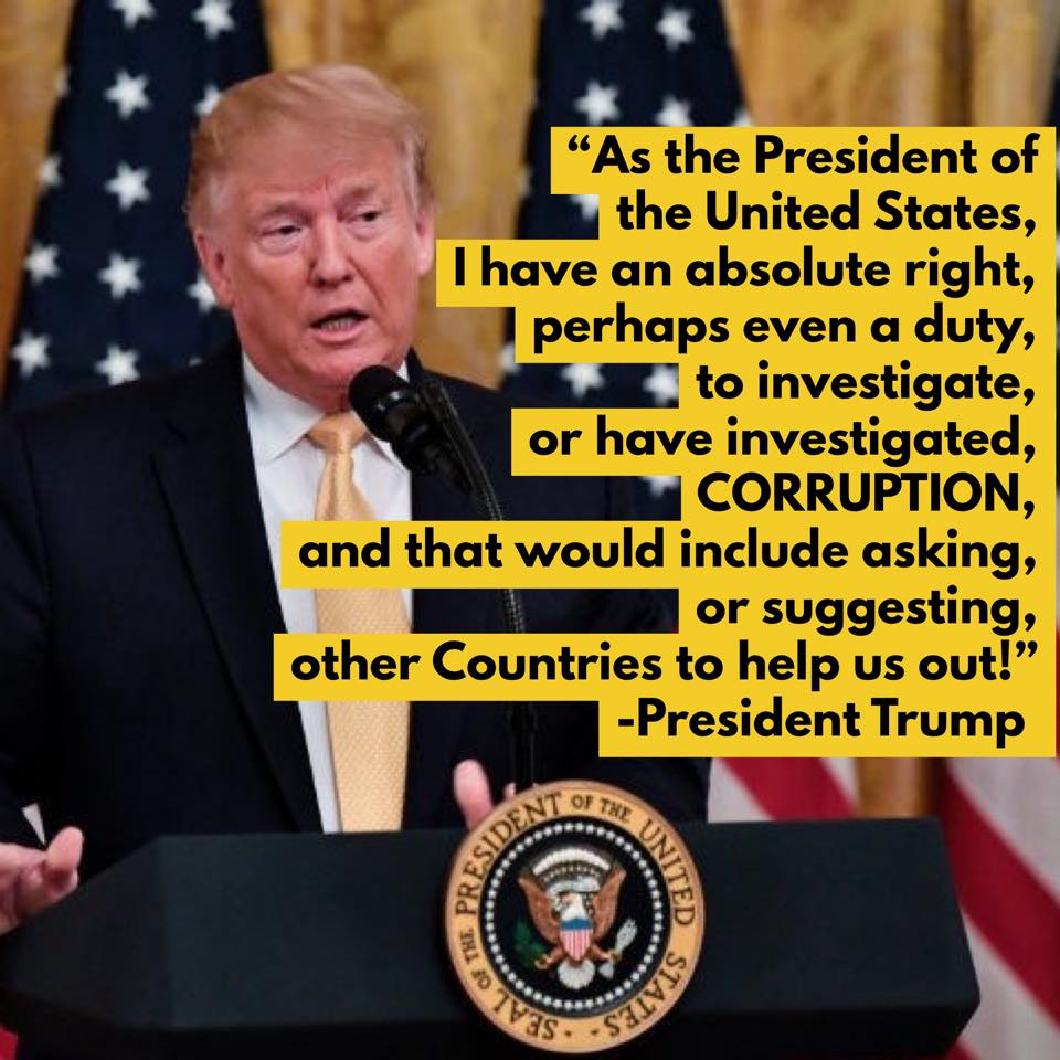 Trump on corruption, October 2019.
