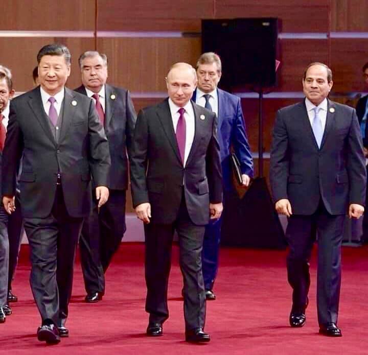 Chinese President Xi Jinping, Russian President Vladimir Putin and Egypt’s President Abdul-Fattah AsSisi during Belt and Road Initiative (BRI) meeting, Beijing, April 26, 2019.